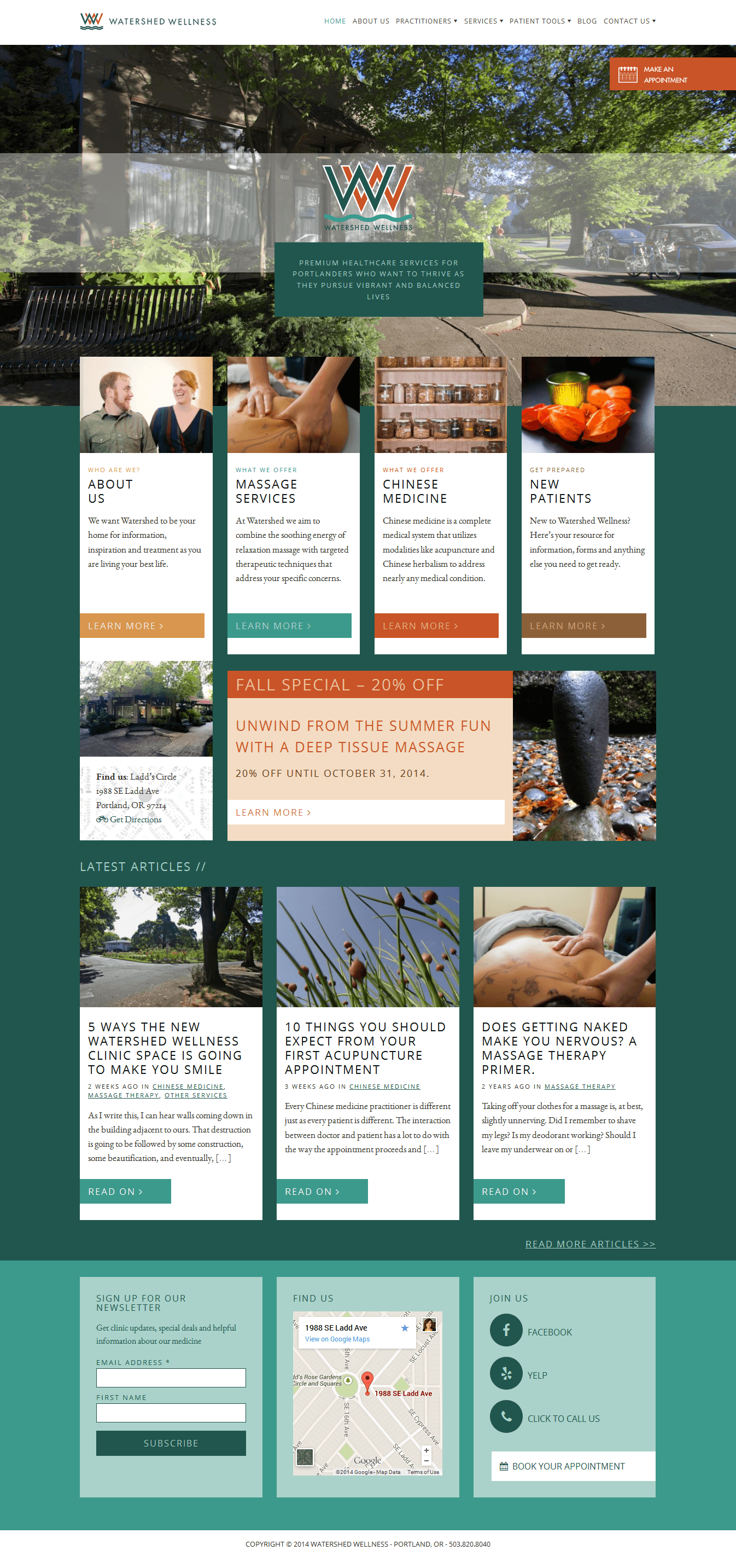 website home page