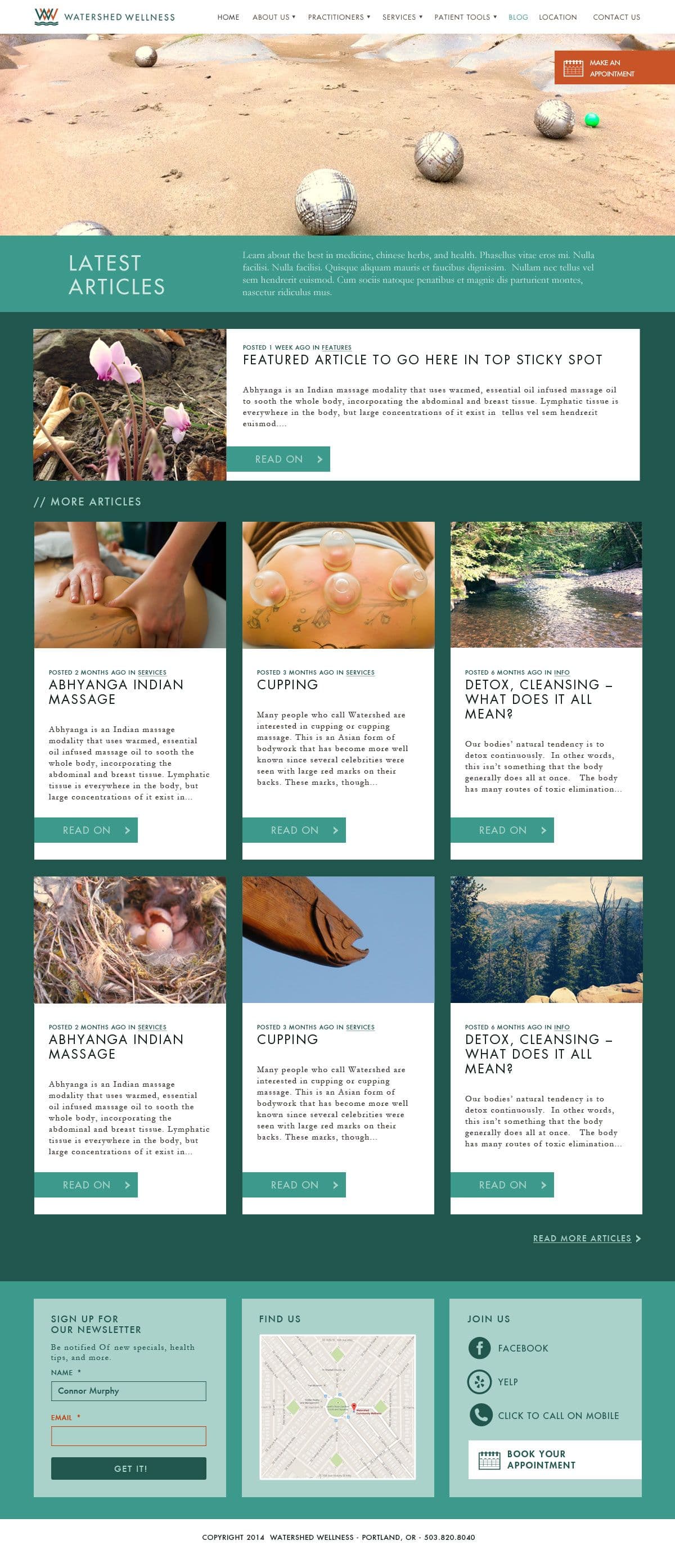 website blog page